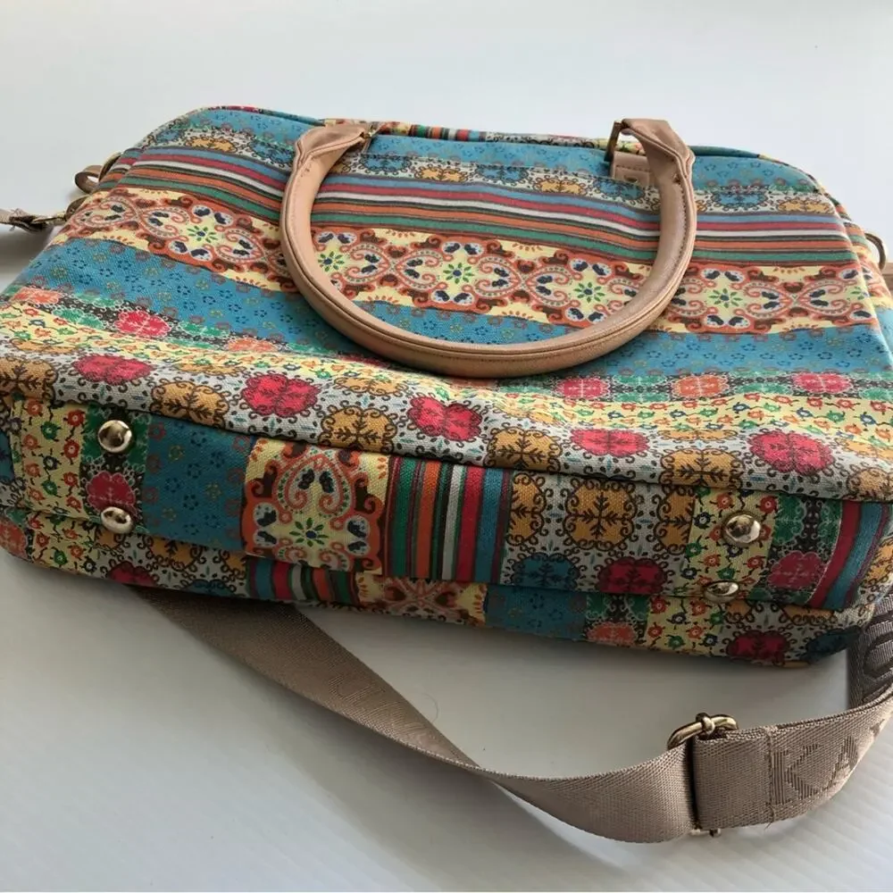 Kayond laptop shoulder briefcase bag patterned pockets